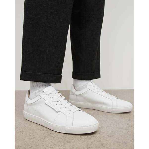 Allsaints Australia Mens Sheer Leather Low Top Sneakers White AU85-293